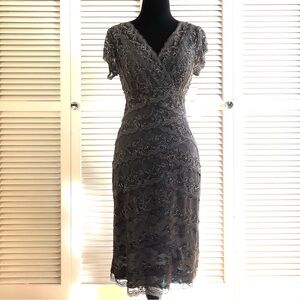 NWT Lace Overlay Dress in Gray